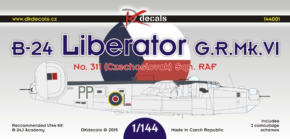 Liberator GR.VI of No.311 (Czechoslovak) Sq. RAF (3 camo schemes) DK14401
