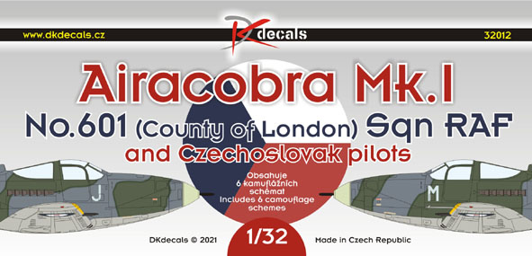 Airacobra MK1 in No 601sq RAF service (6 Schemes) DK32012