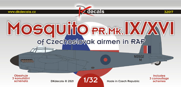 Mosquito PR MKIX/XVI of Czechoslovak airmen in RAF (3 schemes) DK32017
