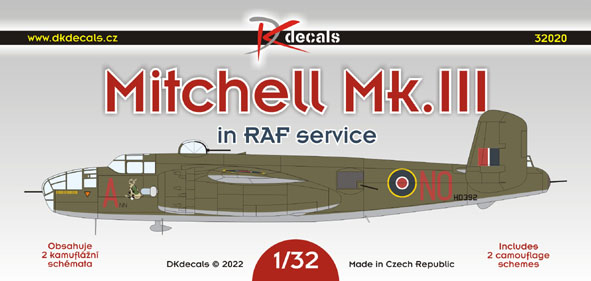 Mitchell Mk.III in RAF service (2 camo schemes including 320sq Dutch) DK32020