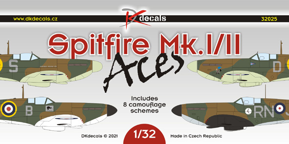Spitfire MKI/II Aces (8 camouflage Schemes) DK32025