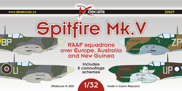 Spitfire MKV RAAF Squadrons over Europe, Australia and New Guinea (8 camouflage Schemes) DK32027