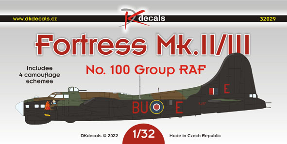 B17 Fortress Mk.II/III of No.100 Group RAF 90th BG (4 camo schemes) DK32029