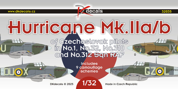 Hurricane Mk.IIA/B Of Czechoslovak Pilopts in No1, No32, No310 and No312Sq RAF (9 Schemes)t.1 (6 camo schemes) DK32035