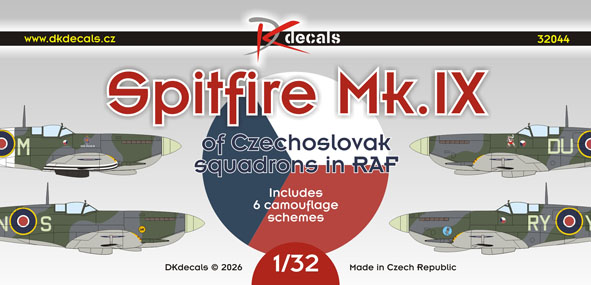 Spitfire Mk.IX of Chechoslovak Squadrons in RAF (6 camo schemes)  DK32044
