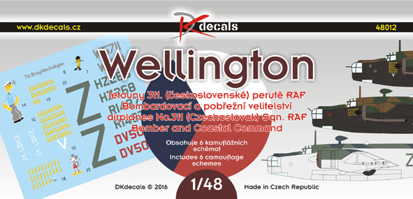 Wellingtons of No.311.(Czechoslovak)Ssq, RAF Bomber and Coastal Commands (6 camo schemes)(REISSUE)  DK48012