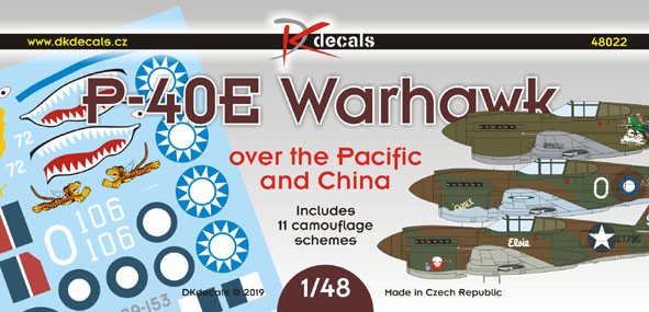 Curtiss P40e Warhawk over the Pacific and China (11 camo schemes) DK48022