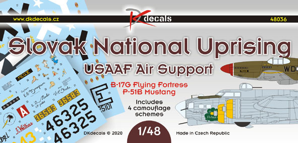 Slovak National Uprising, USAAF Support (4 Schemes, 2x P51 and 2x B17)  DK48036
