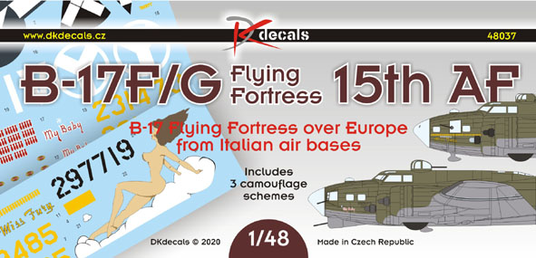 B17F/G Flying Fortress 15th AF, B17's over Europe from Italian Air bases (3 Schemes DK48037