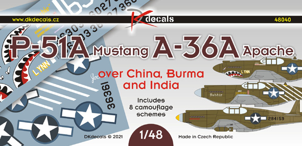 P51A Mustang, A36A Apache over China, Burma and India (8 camo schemes) DK48040