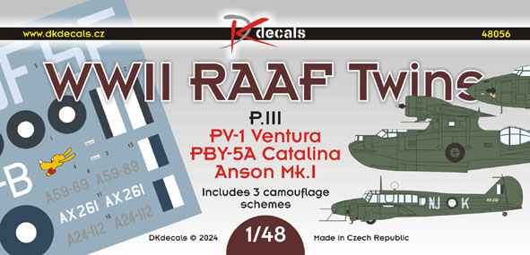 WWII RAAF Twins Pt.3: Ventura, Anson, Catalina (3 camo schemes) DK48056