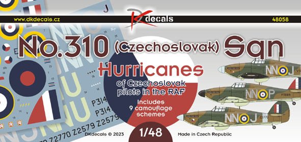 No.310 (Czechoslovak) Sqn - Hurricanes Of Czechoslovak Pilots In The RAF (9 schemes)  DK48058