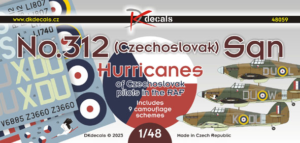 No.312 (Czechoslovak) Sqn - Hurricanes Of Czechoslovak Pilots In The RAF (9 schemes)  DK48059