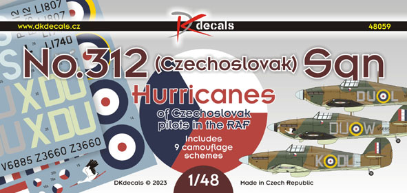 No.312 (Czechoslovak) Sqn - Hurricanes Of Czechoslovak Pilots In The RAF (9 schemes) DK48059