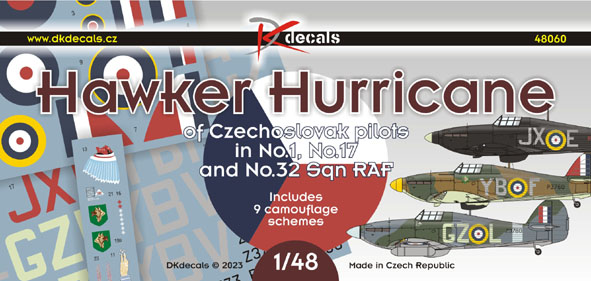 Hurricanes Of Czechoslovak Pilots In No1, No17 and no32 Sq RAF (9 schemes) DK48060
