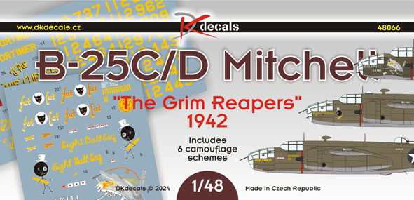 B25C/D Mitchell 'The Grim Reapers' 1942 (6 schemes incl. an ex Dutch NEIAF example)  DK48066