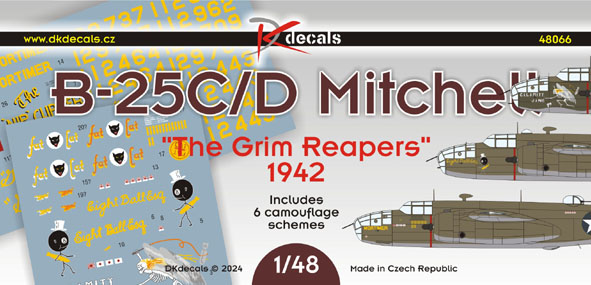 B25C/D Mitchell 'The Grim Reapers' 1942 (6 schemes incl. an ex Dutch NEIAF example) DK48066