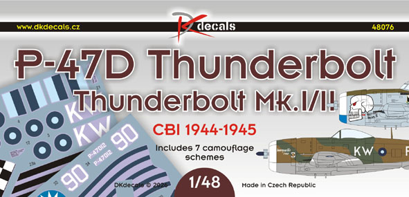 CBI P-47D Thunderbolt Mk.I/II, 1944-45 (7 schemes) DK48076