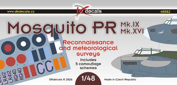 Mosquito PR Mk.IX/XVIc Reconnaissance and Meteorlogiocal survey (5 Camo Schemes) DK48082