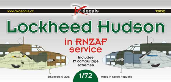 Lockheed Hudson in RNZAF Service (17 schemes) DK72032
