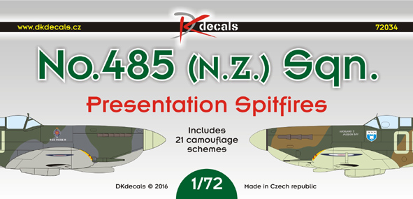 No. 485 (NZ) Sq. "Presentation Spitfires" (22 schemes) DK72034
