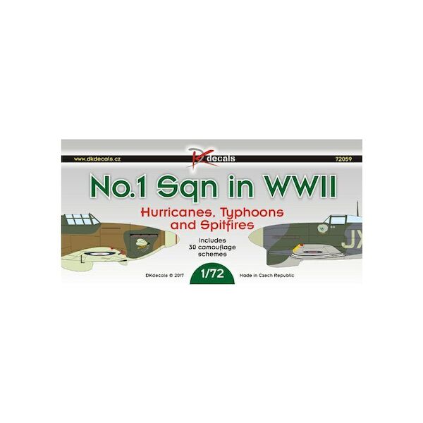 No1sq in WW2 , Hurricanes, Typhoons and Spitfires (30 camo schemes)  DK72059