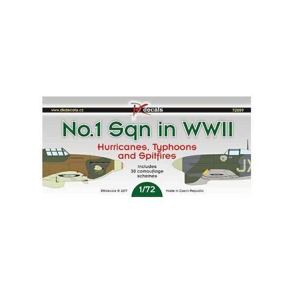 No1sq in WW2 , Hurricanes, Typhoons and Spitfires (30 camo schemes) DK72059