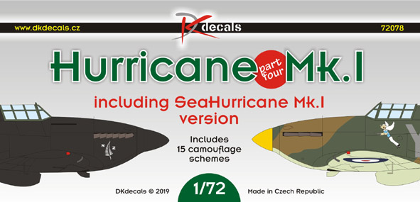 Hawker Hurricane MK1 part 4 including Sea Hurricane (15 camo schemes) DK72078