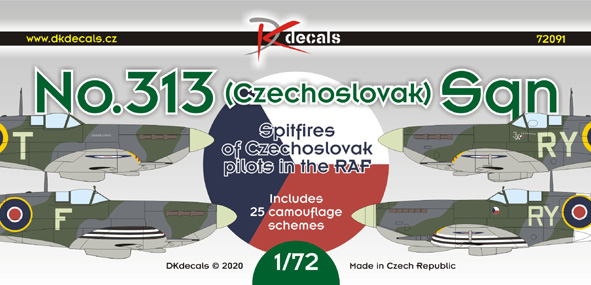 No313 (Czechoslovak) Sqn, Spitfires of Czechoslovak Pilots in the RAF (25 camo schemes) DK72091