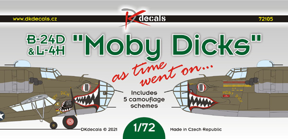 B-24D Liberator /L-4H Cub  "Moby Dicks"  as time went on (5 camo schemes)  DK72105