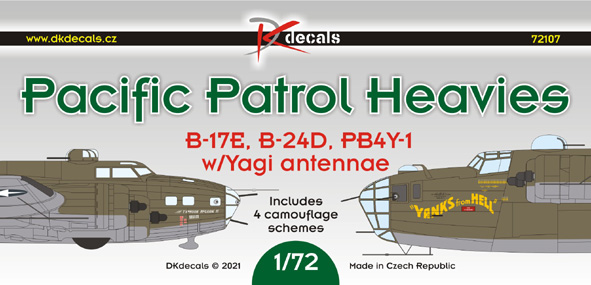 Pacific Patrol Heavies (B-17E, B-24D, PB4Y-1 w/Yagi antennae) (6 camo schemes)  DK72107