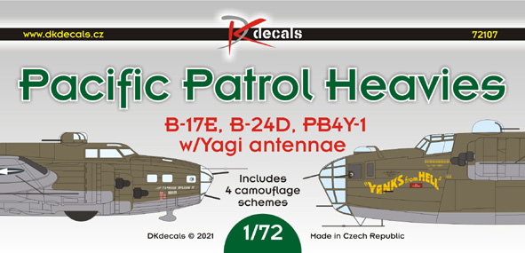 Pacific Patrol Heavies (B-17E, B-24D, PB4Y-1 w/Yagi antennae) (6 camo schemes) DK72107