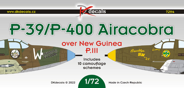 Bell P39/P400 Airacobra over New Guinea Part 3 (10 Schemes) DK72114