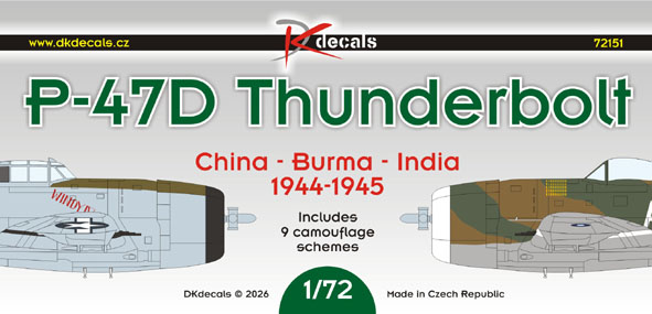 P-47D Thunderbolt, China-Burma-India 1944-45 (9 schemes)  DK72151
