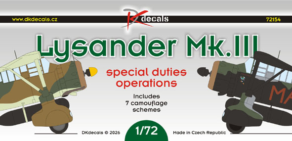 Lysander Mk.III Special Duties Opearations (9 schemes) DK72154