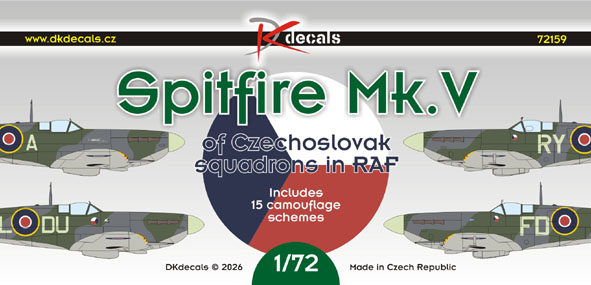 Spitfire Mk.V of Czechoslovak pilots in RAF squadrons(15 Schemes) DK72159