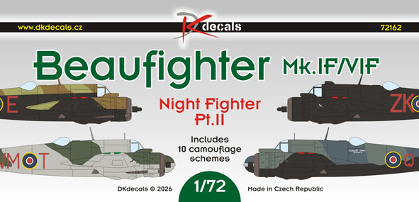Beaufighter Mk1F/VIF Night Fighter PtII  (10 schemes)  DK72162