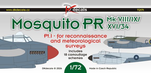 Mosquito PR Mk.VIII/IX/XVI/34, Pt.1 (18 Camouflage schemes) DK72171