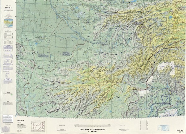 ONC G-6: Available: Operational Navigation Chart for Afghanistan, Iran, Turkmenistan, Pakistan, Tadzjikistan, kyrgyzstan, Uzbekistan .  Available ! additional charts available within five working days. E-mail your requirements.  ONC G-6