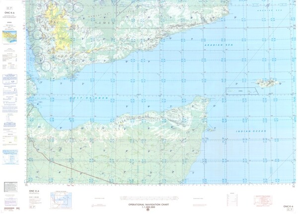 ONC K-6: Available: Operational Navigation Chart for Yemen, Somalia, Ethiopia. Available ! additional charts available within five working days. E-mail your requirements.  ONC K-6