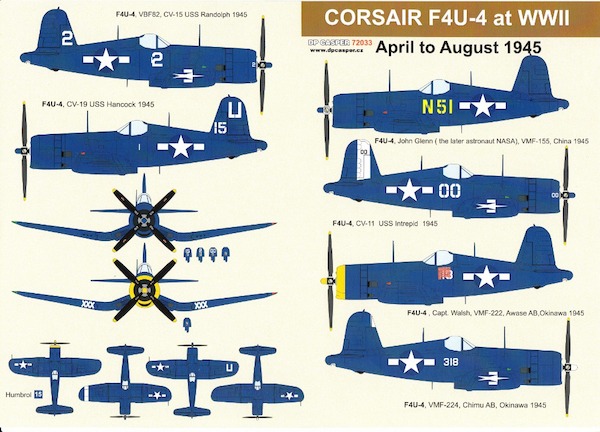 Vought F4U-4 Corsairs in WWII April to August 1945 DPC72033