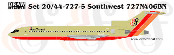 Boeing 727-200 (Southwest, script titles)  20-727-5