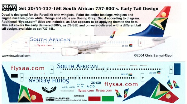 Boeing 737-800 (South African, Early tail design) 20-737-15E