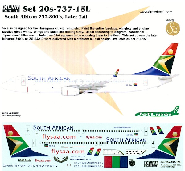 Boeing 737-800 (South African Later tail design)  20-737-15L