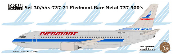 Boeing 737-300 (Piedmont Bare metal Blue) 20-737-71