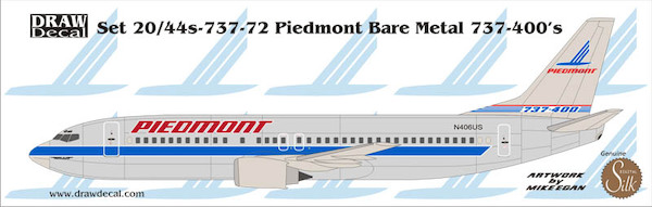 Boeing 737-400 (Piedmont Bare metal Blue) 20-737-72