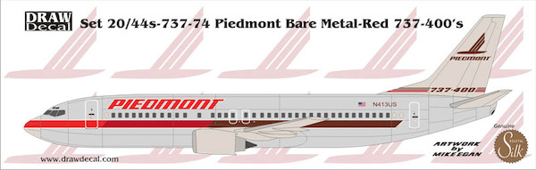 Boeing 737-400 (Piedmont Bare metal Red) 20-737-74