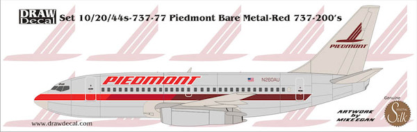 Boeing 737-200 (Piedmont Bare metal Red)  20-737-77