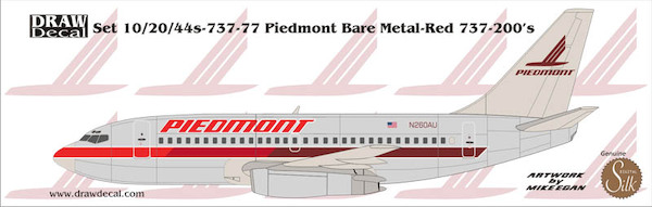 Boeing 737-200 (Piedmont Bare metal Red) 20-737-77