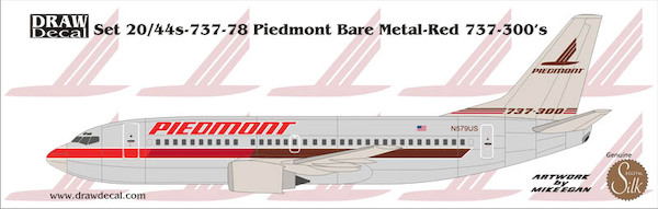 Boeing 737-300 (Piedmont Bare metal Red) 20-737-78